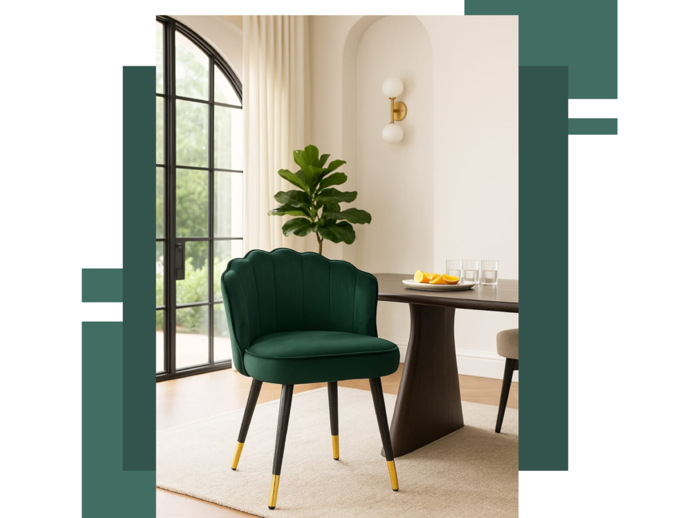 GREEN CURVE BACK CHAIR